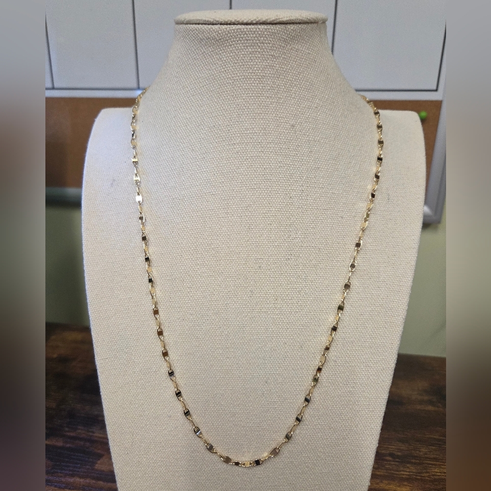 18k Gold Plated Twisted Mariner Link Necklace